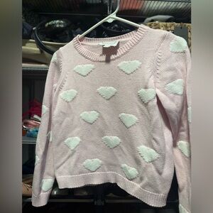 Sail to Sable Pink Sweater with White Hearts